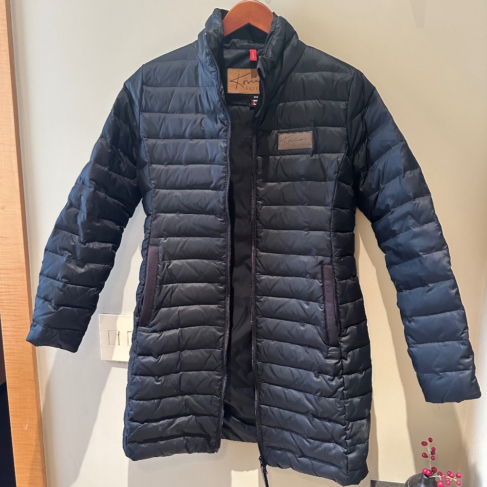 Konia Equestrian Long Black Down Jacket / Puffer Coat